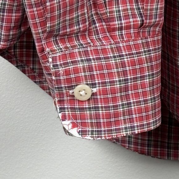 Ralph Lauren Dress shirt Men Large Red Plaid Pony Classic Fit Button Casual READ - Picture 8 of 9